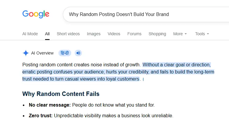 Why Random Posting Doesn't Build Your Brand | social media marketing agency